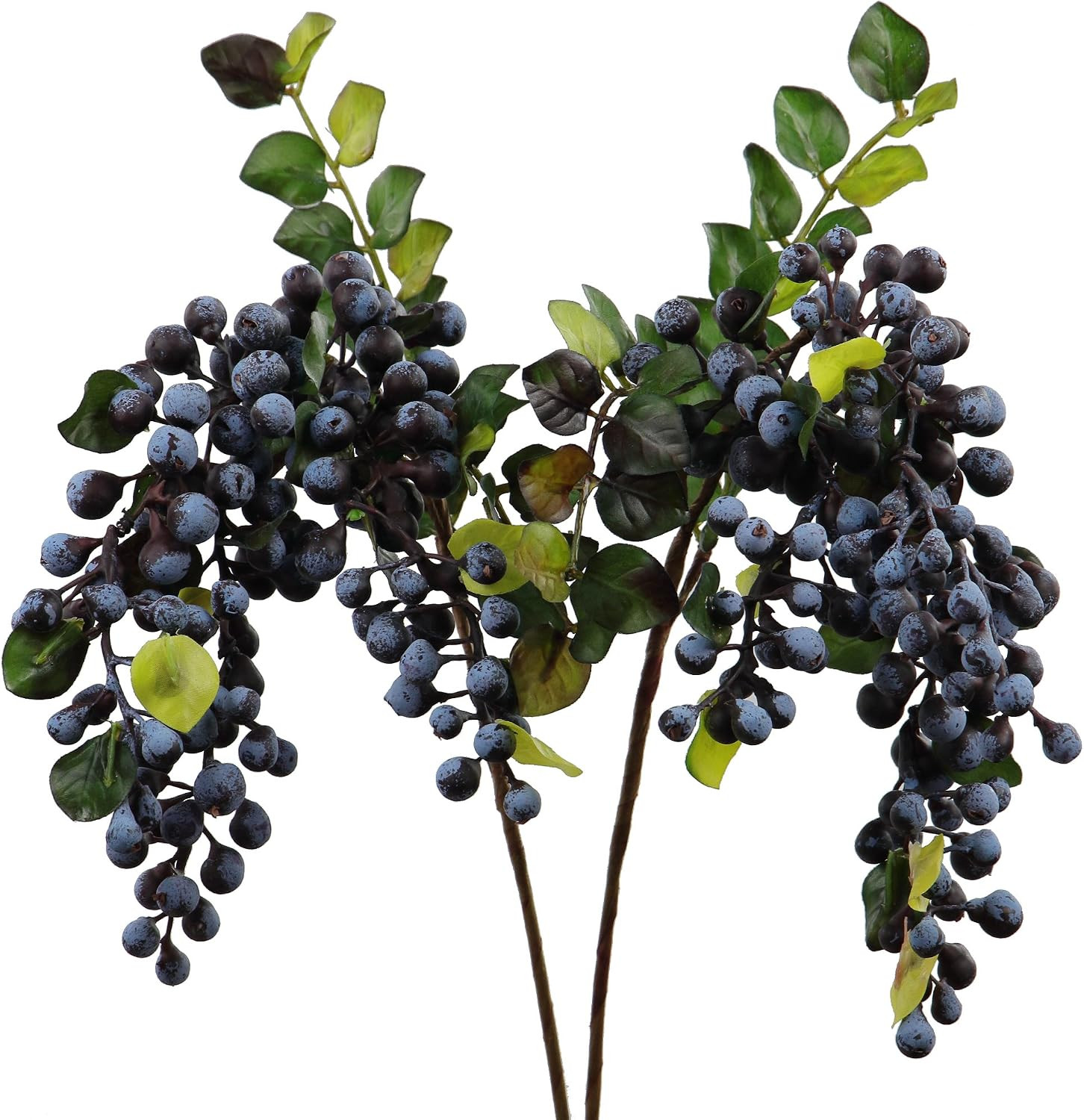 2Pcs Frosted Blueberry Stems | Fall Decor for Wreaths & Thanksgiving