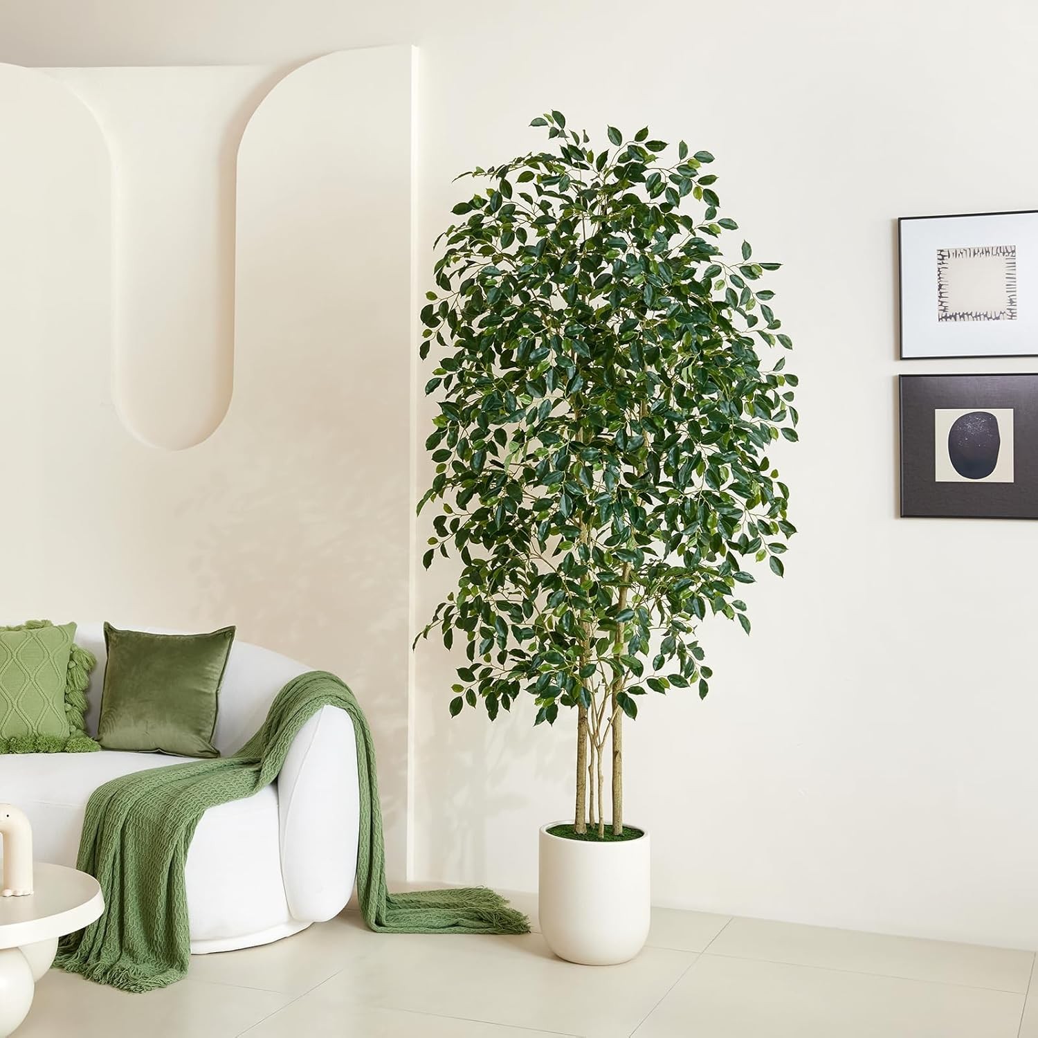 7FT Artificial Ficus Tree Faux Plants Indoor Fake Trees Artificial – Potted