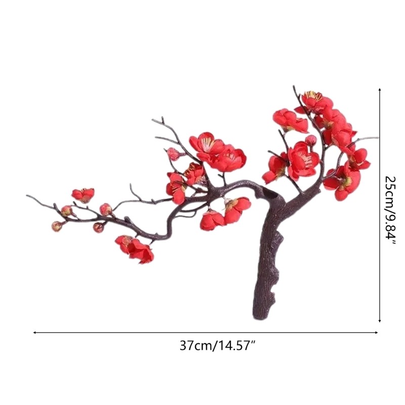 Chinese Artificial Plum Blossom Bonsai Silk Flowers for New Year Wedding Decor