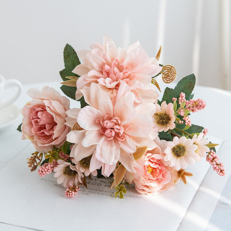 Artificial Flower Similated Silk Dahlia Decoration Bouquet Party DIY Accessories
