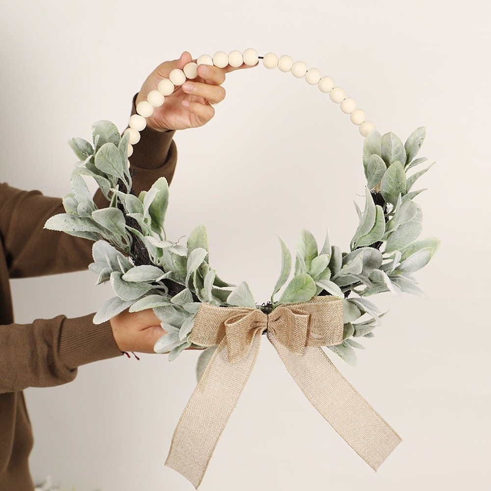 Realistic Artificial Eucalyptus Wreath for Spring Festive Wall Decoration