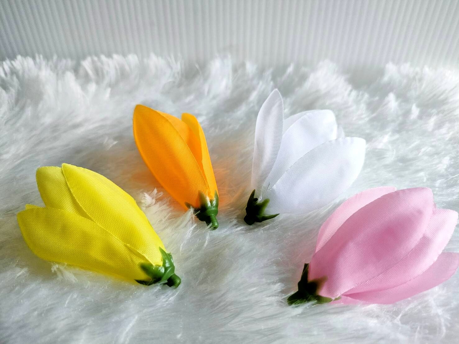 100pcs Champaka Head Fabric Plastic Artificial Craft Supply Bulks DIY Handicraft