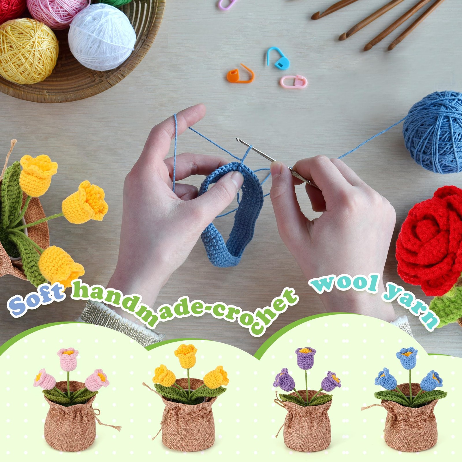 Nuthceia Crochet Flower Plant, Empathetic Flower Gift for Women & Men