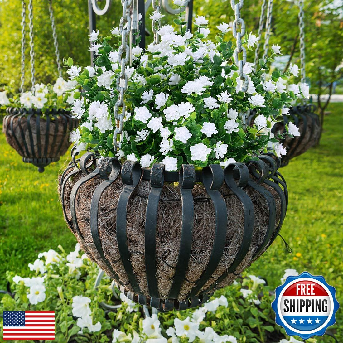 URSTOUD 24PCS Artificial Flowers, Fake Artificial Greenery UV Resistant No Fa