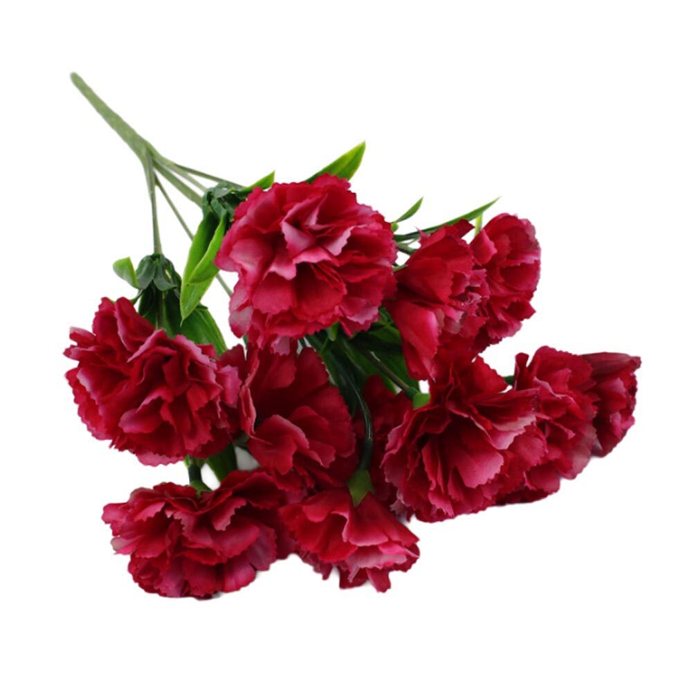 1PC Bright Artificial Carnation Fake Flower Bush Bouquet Home Wedding Decor