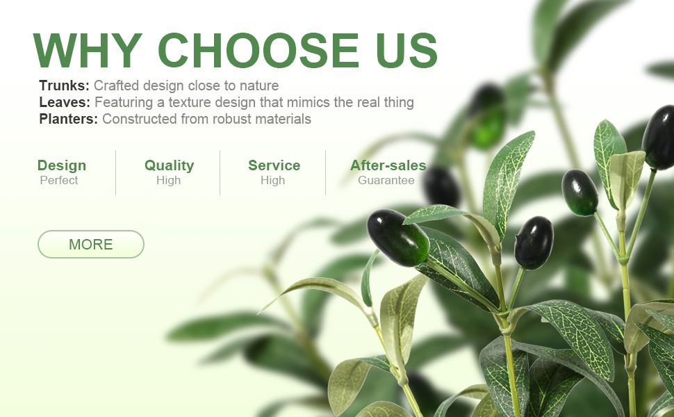 Olive Trees Artificial,Artificial Plants with Natural Wood Trunk&Lifelike Fruits