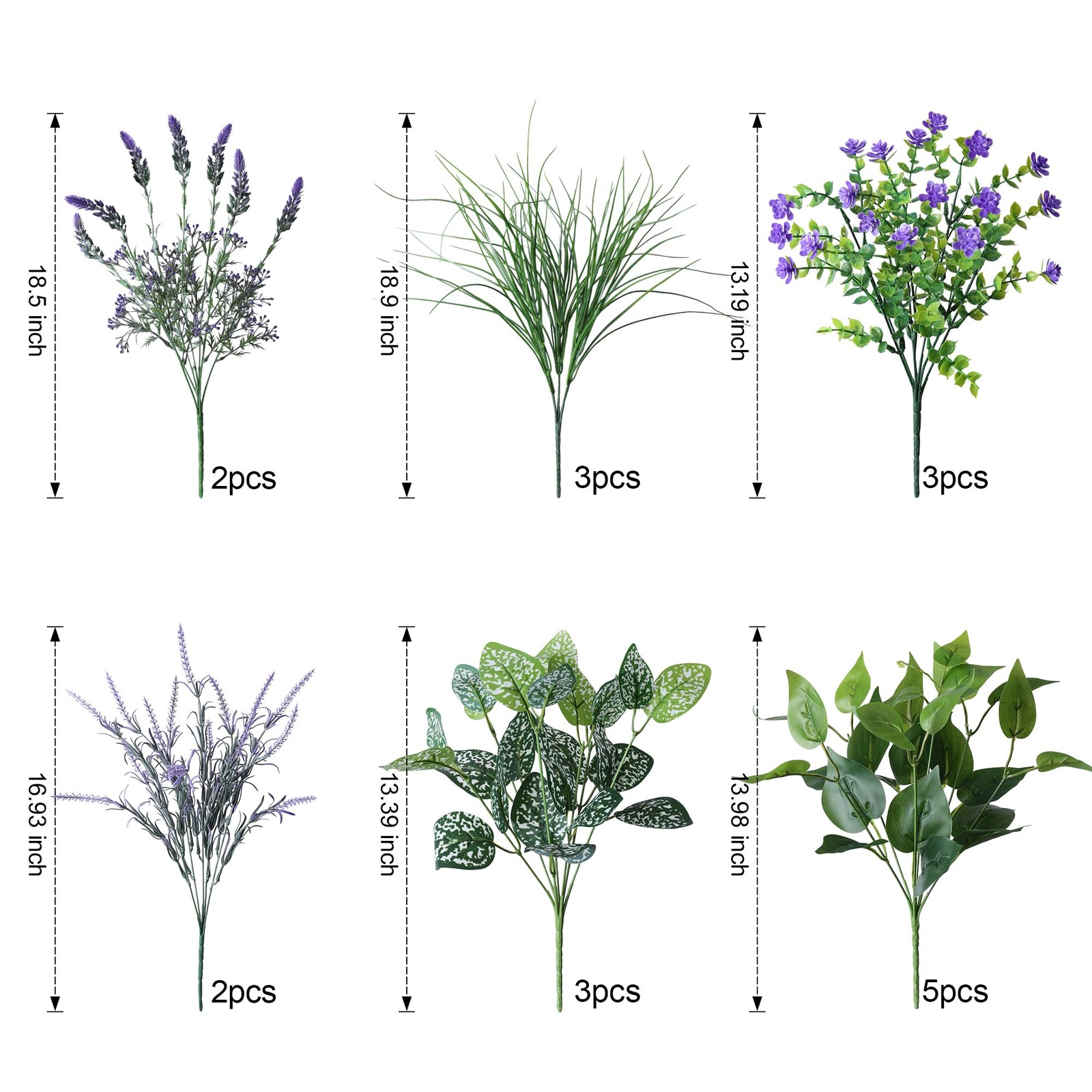 Starttag Artificial Bunches Greenery Plants Fake Plastic Leaves with Stems UV