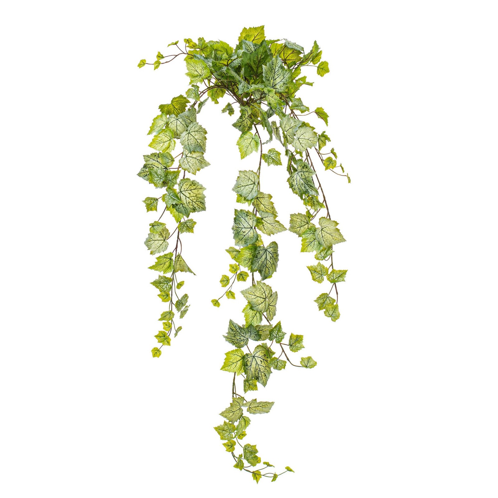 Vickerman 51″ Fabric Artificial Grape Leaf Ivy Hanging Bush in Green/White
