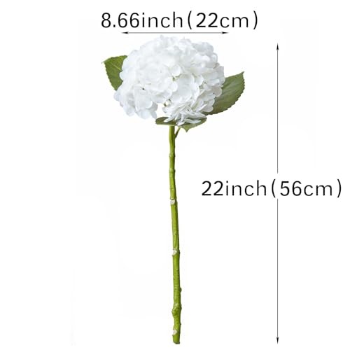 22″ Real Soft Touch Hydrangea Artificial Flowers Realistic,Large 3Pcs White