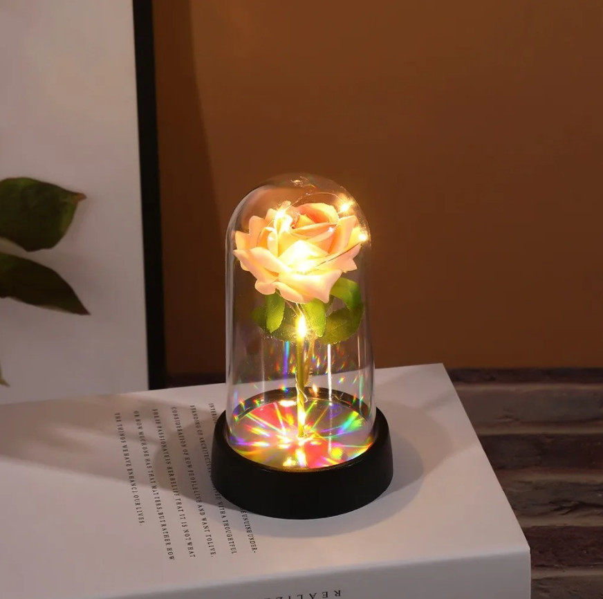 1pc Luminous Eternal Rose Flower LED Romantic Valentine Home Gift Decor – NEW