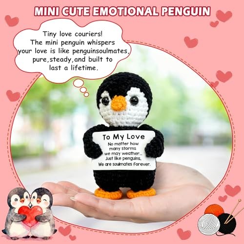 To My Love Handmade Crochet Penguin-Gifts for Him Her Boyfriend Girlfriend