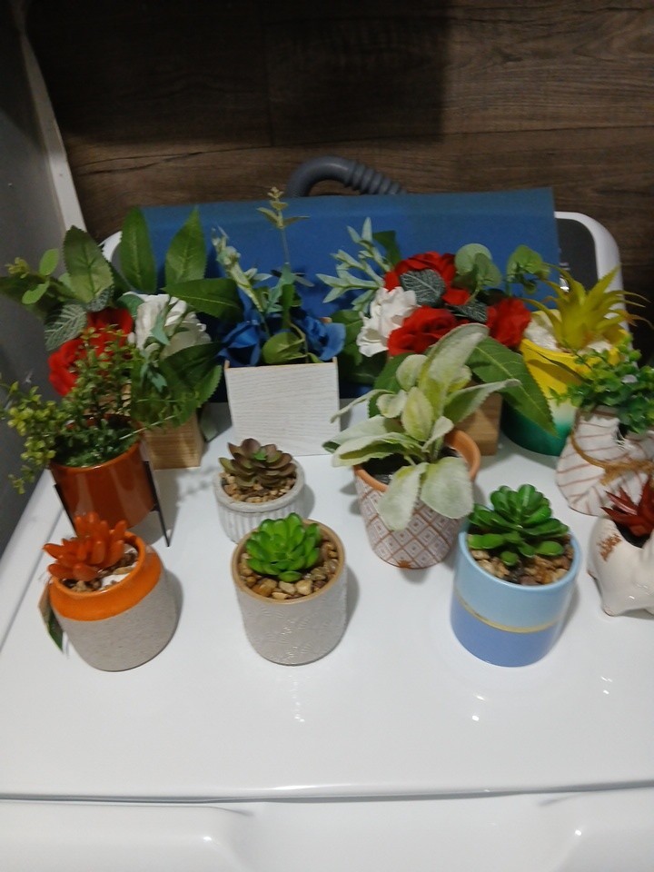Decorative Fake Potted Succulents. New and Gently Used lot of 12