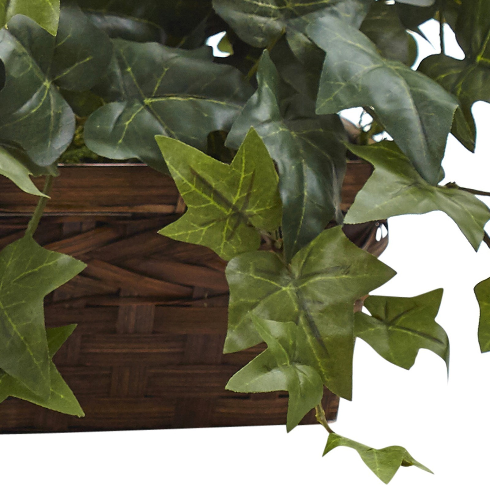 12.5″ Puff Ivy Artificial Plant W/ Ledge Basket Green Compact Versatile Decor