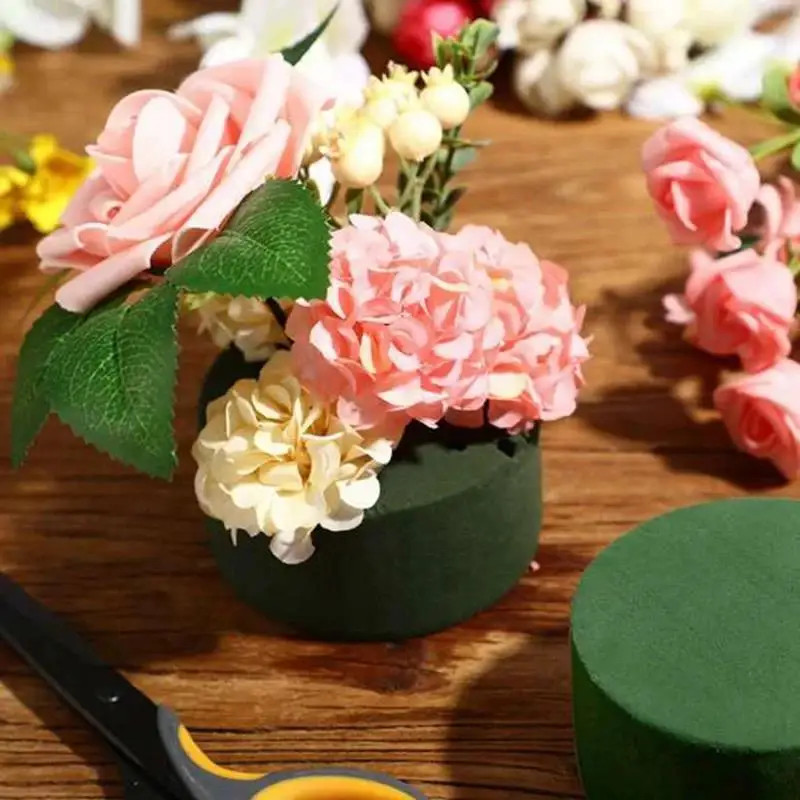 10Pcs 11.5cm Round Floral Foam Bricks for Wedding Party Table Arrangement