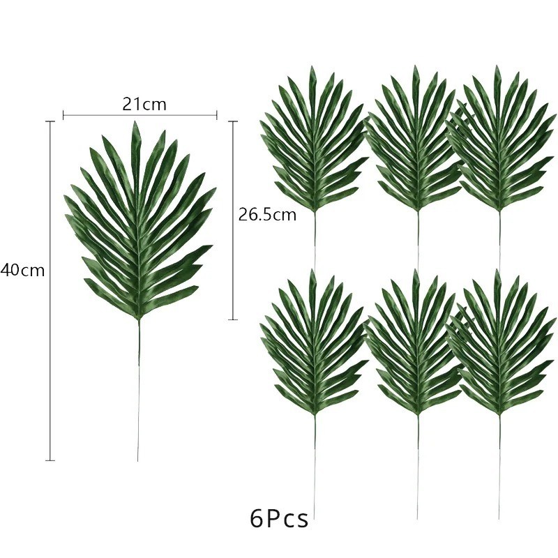 Artificial Tropical Palm Leaves Fake Silk Plant Jungle Safari Party Summer Beach