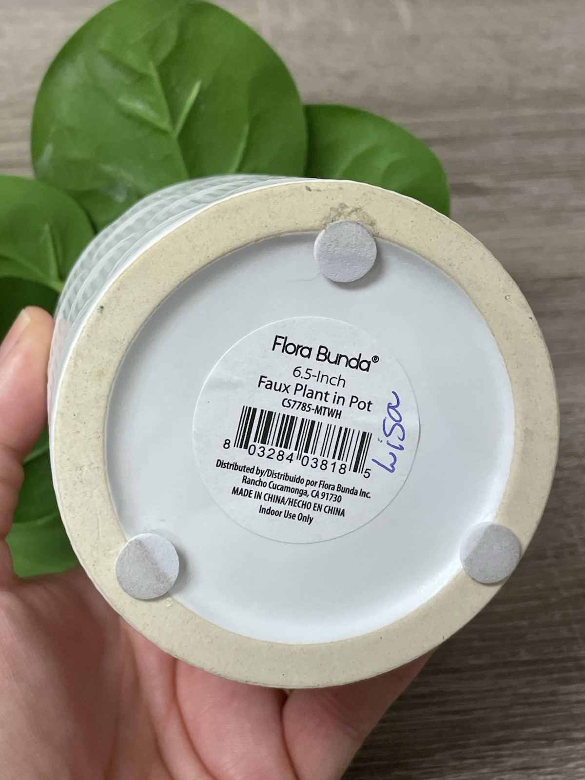 Flora Bunda Artificial Plant in 3 in Matte White Geometric Ceramic Pot