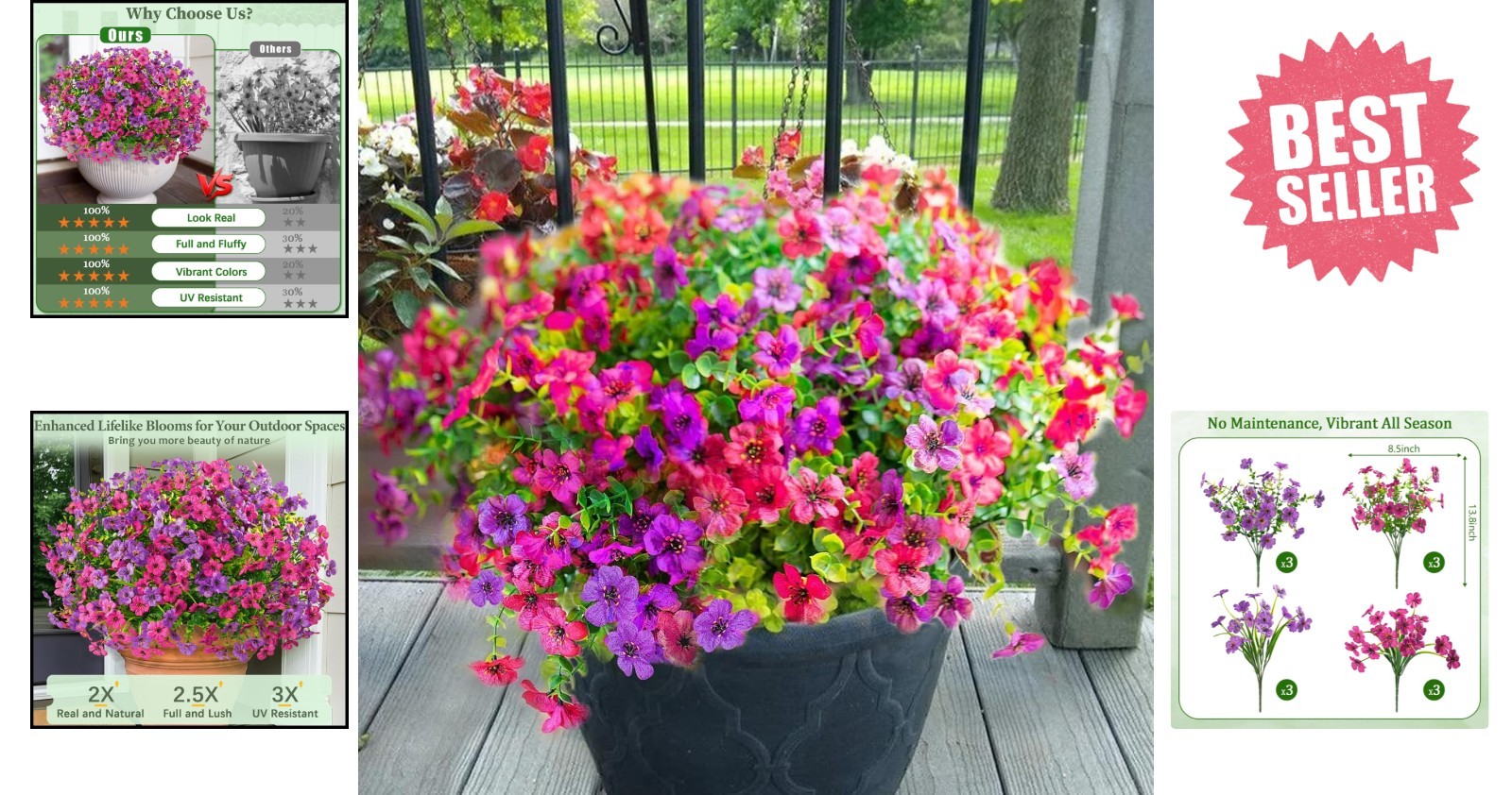 Charming 12 Bundles of Realistic Artificial Flowers for Any Occasion – Fuchsia