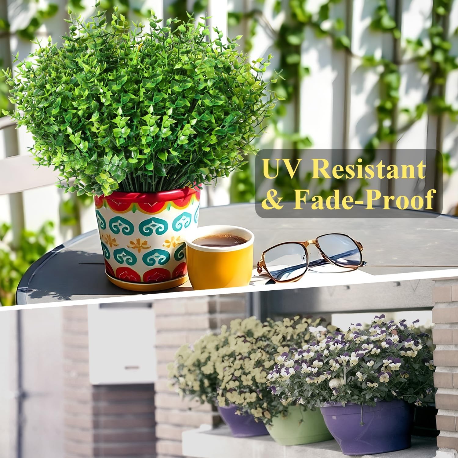 12 Bundles Artificial Eucalyptus Bundles, Fake Greenery Stems, Faux Plants fo…