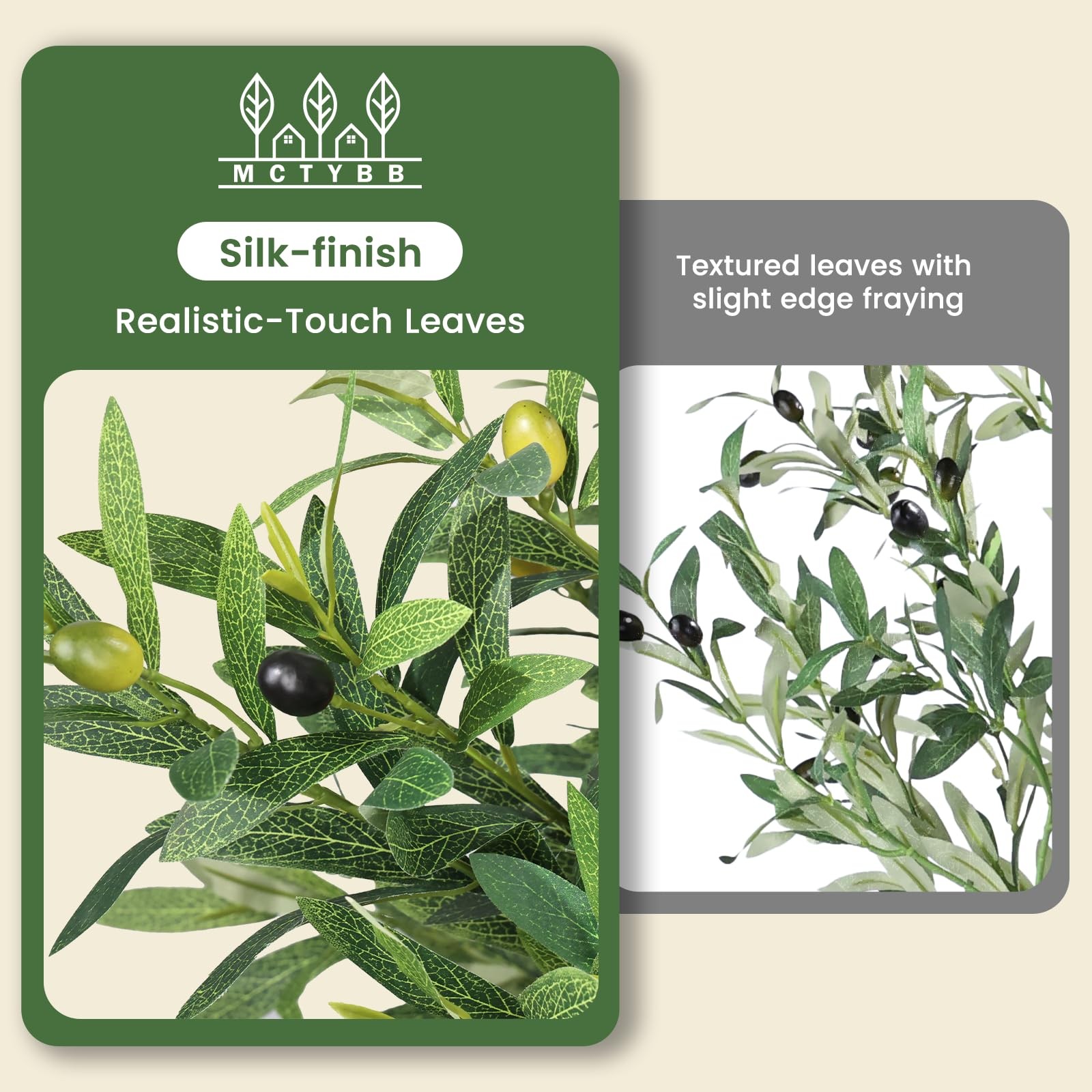 Faux Olive Tree 7ft Tall 1Pack with White Planter for Home Decor