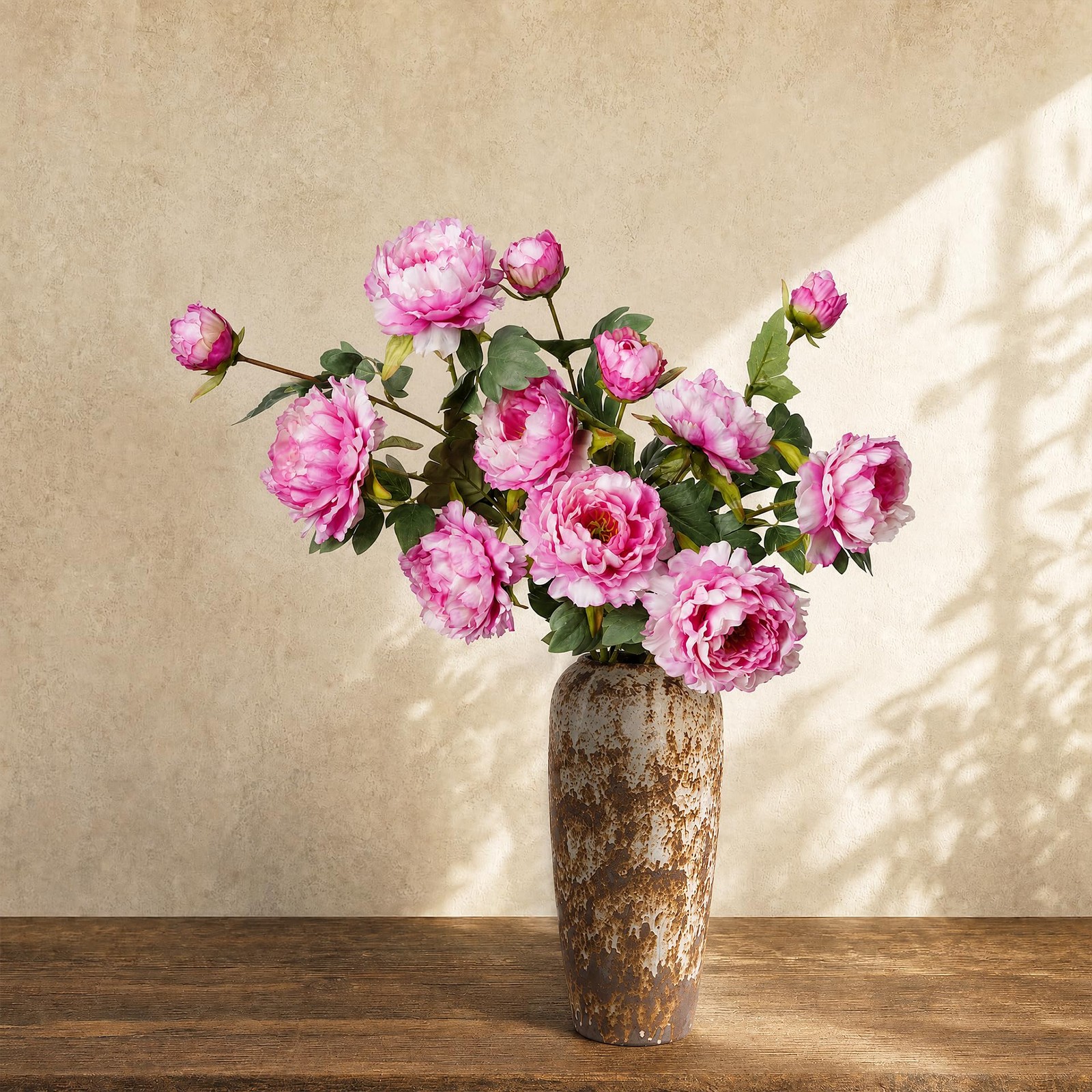 4PCS Peonies Artificial Flowers Silk Peonies Fake Flowers 31.5”Long Stem Art…