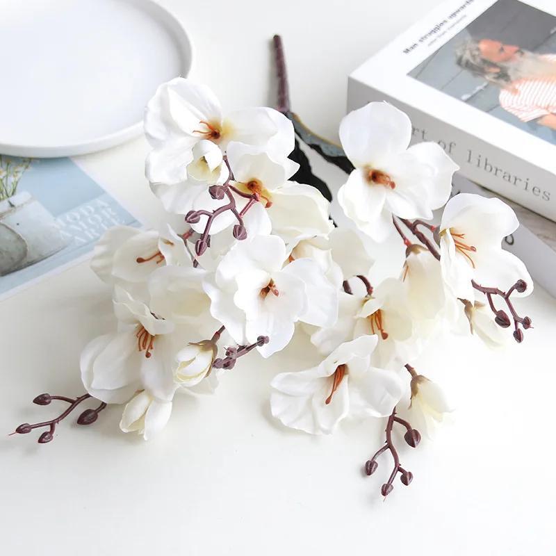 High Quality 5 Forks 20 Head Artificial Magnolia Flower for Home Living Room Tab