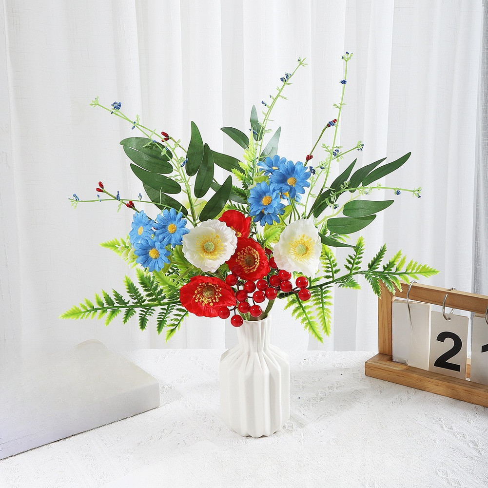Silk Floral Stems Wedding Centerpieces Lifelike Petals Flexible Plastic Wires