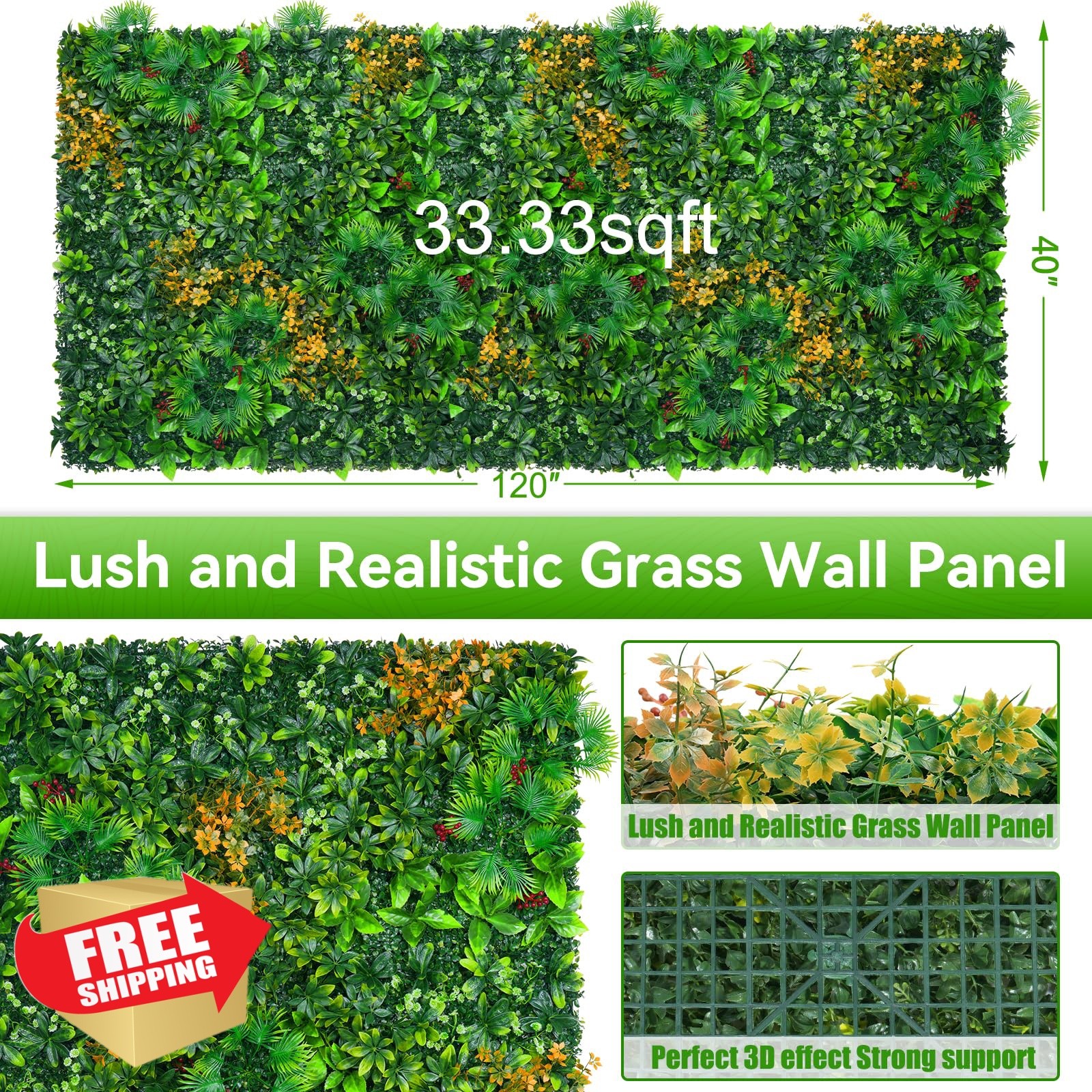EverNature Grass Wall Panels Tropical 40×120