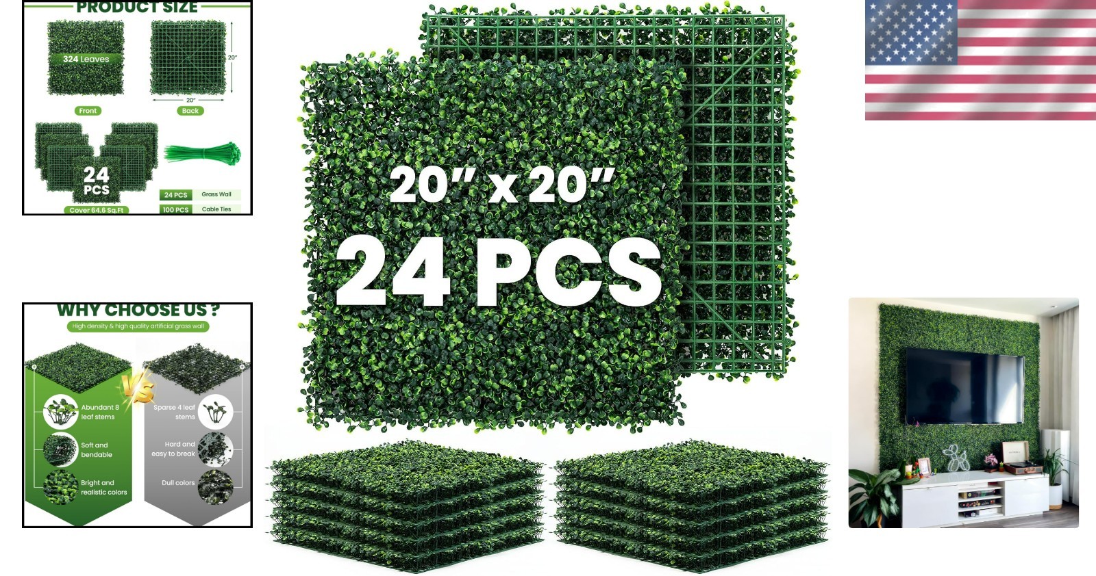 Versatile Faux Boxwood Panels – Outdoor Privacy Hedge & Indoor Decor
