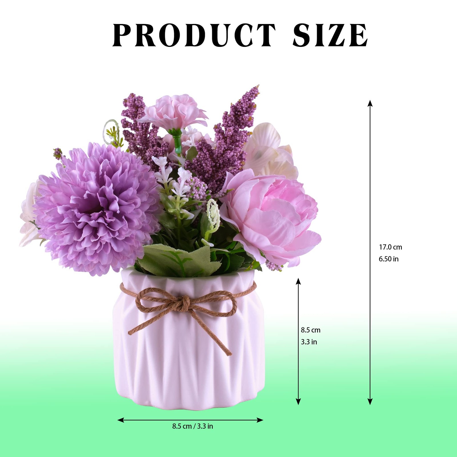 Artificial Potted Flowers Small Ceramic Vase Fake Flower Plants Desktop Decorati