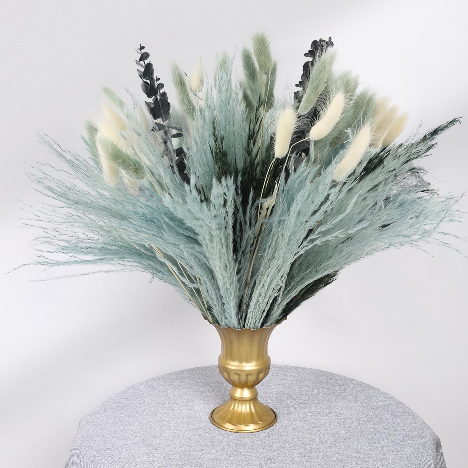 NT NETING 100Pcs Grey Pampas Grass Decor Natural Dried – Gray Pampas Grass Bu…