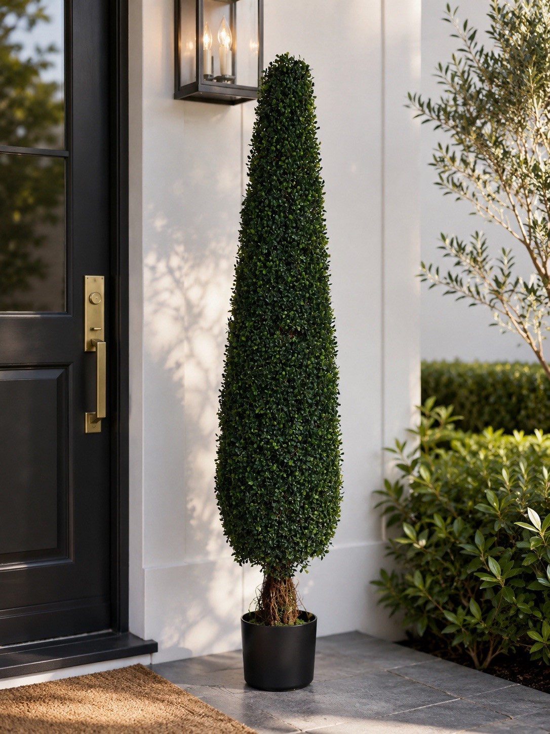 5’ UV Artificial Cone-Shaped Boxwood Topiary Tree Indoor/Outdoor