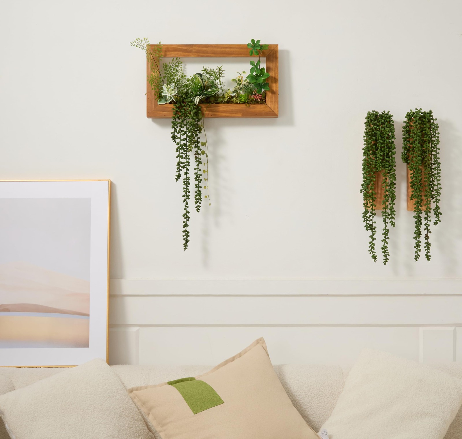 6 Pcs Succulents Plants Artificial Hanging Plants-String of Pearls Faux Green…