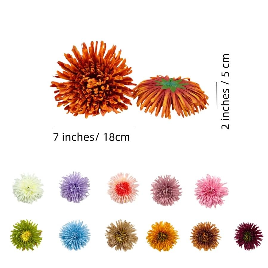 7 Inch Large Chrysanthemum Flowers Artificial Heads,Silk Flowers for Crafts,F…