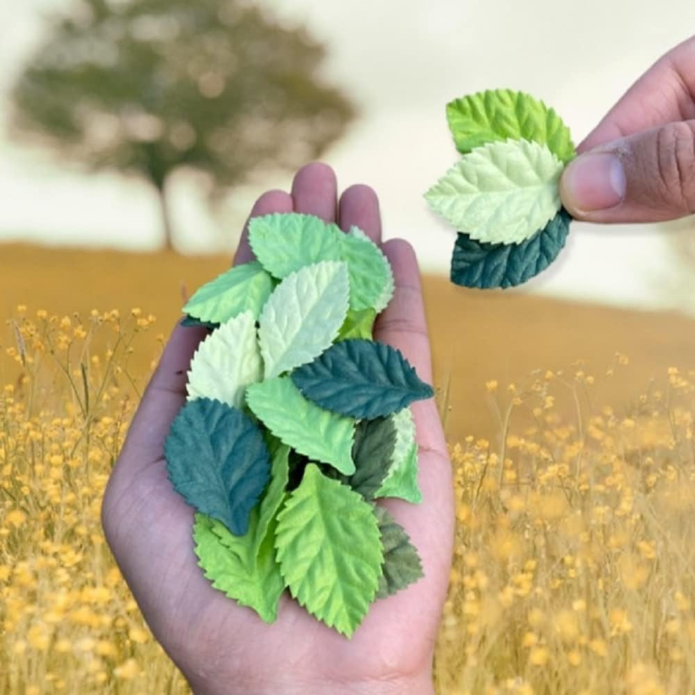Artificial Leaves 100 Pcs Mulberry Paper Roses Leaves 45X25Mm DIY Craft Scrapboo