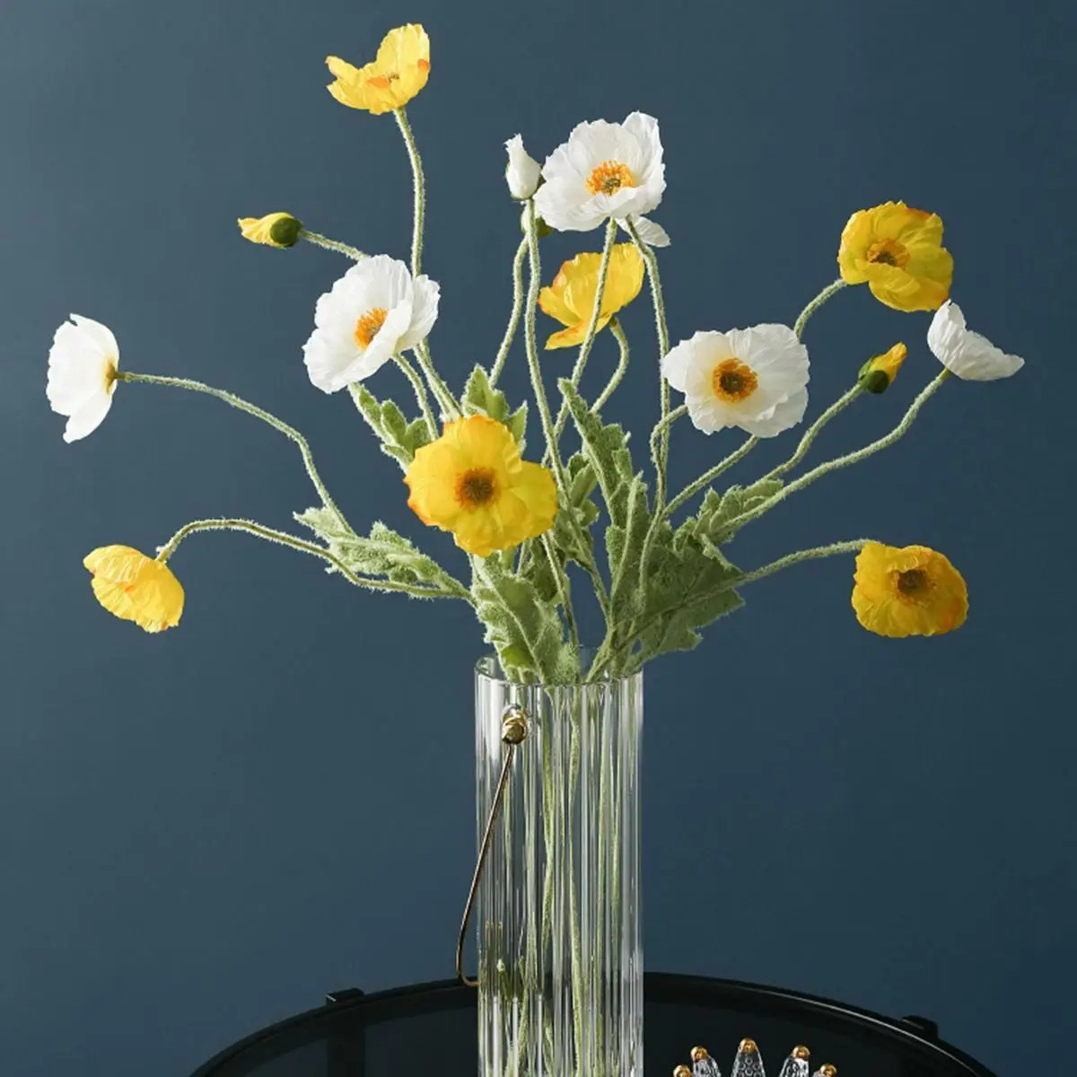 4 Head Artificial Flowers Bouquet Poppy Fake Flowers for Home Decor Garden Party