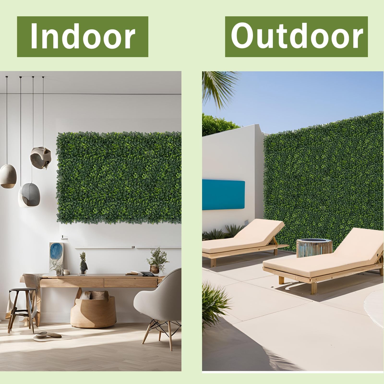 12 Artificial Boxwood Grass Wall Panels 10×10 Fake Greenery Backdrop ip Ties