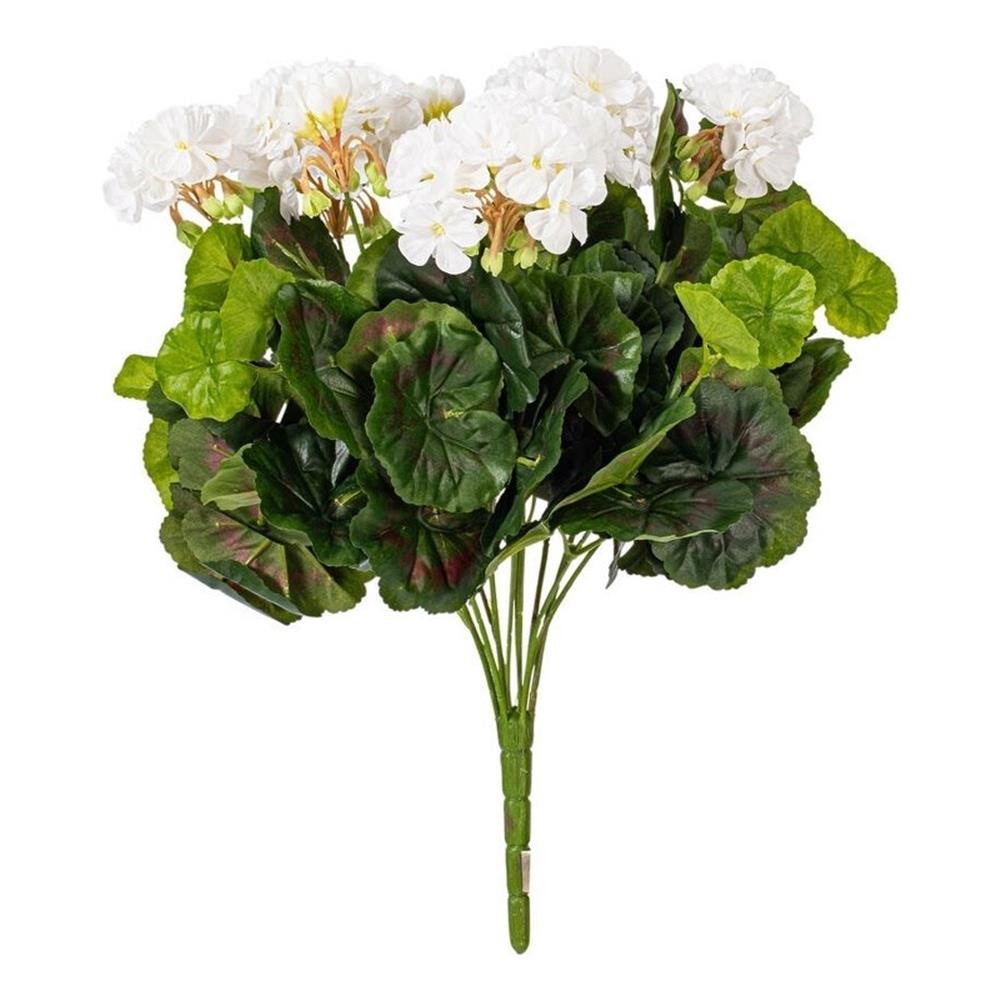 Vickerman 17.5″ Contemporary Fabric Artificial Geranium Bush in White