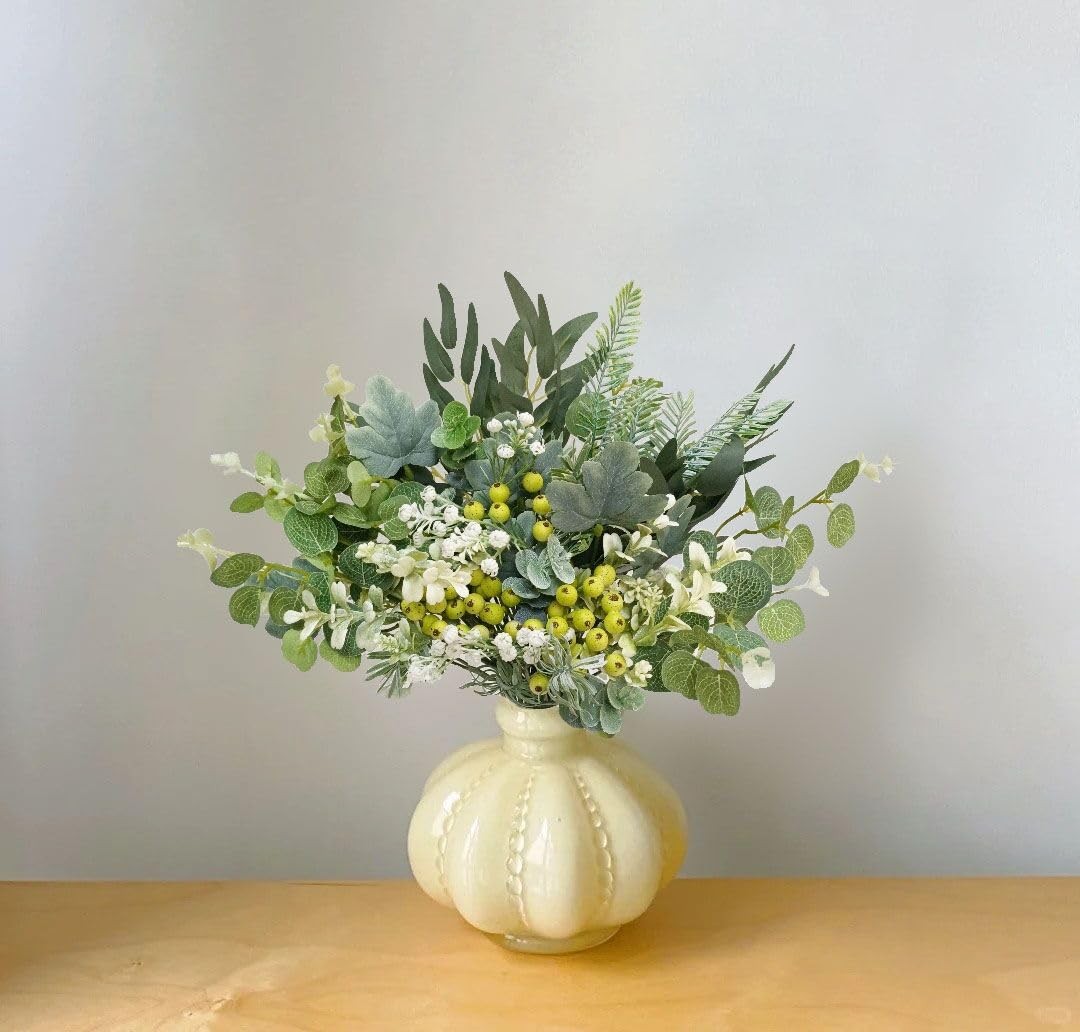 78Pcs Faux Flowers, Artificial Greenery Stems, Greenery for Centerpieces for …