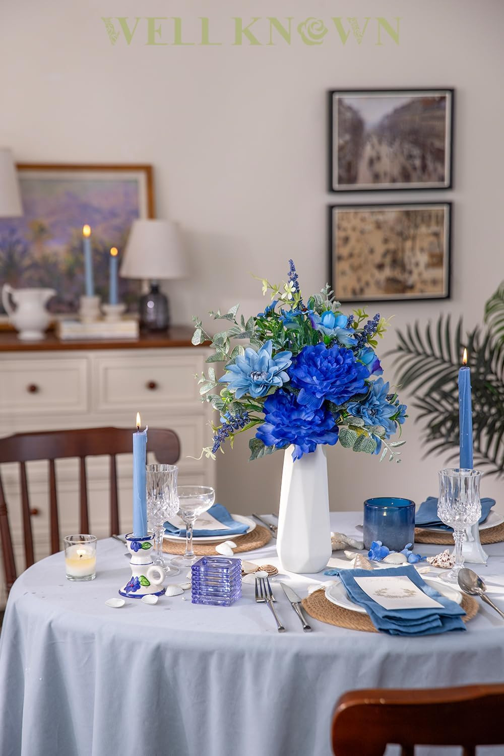 Royal Blue Artificial Flower Bouquet for Home Decor & Gifts