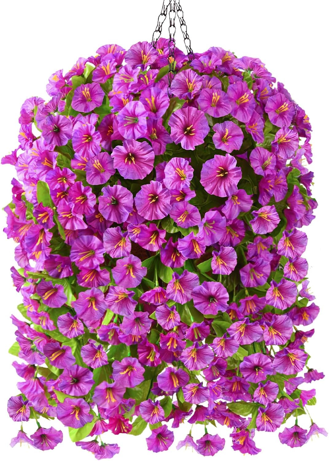 Artificial Faux Hanging Flowers Plants Baskets for Outdoor Spring Summer Decorat