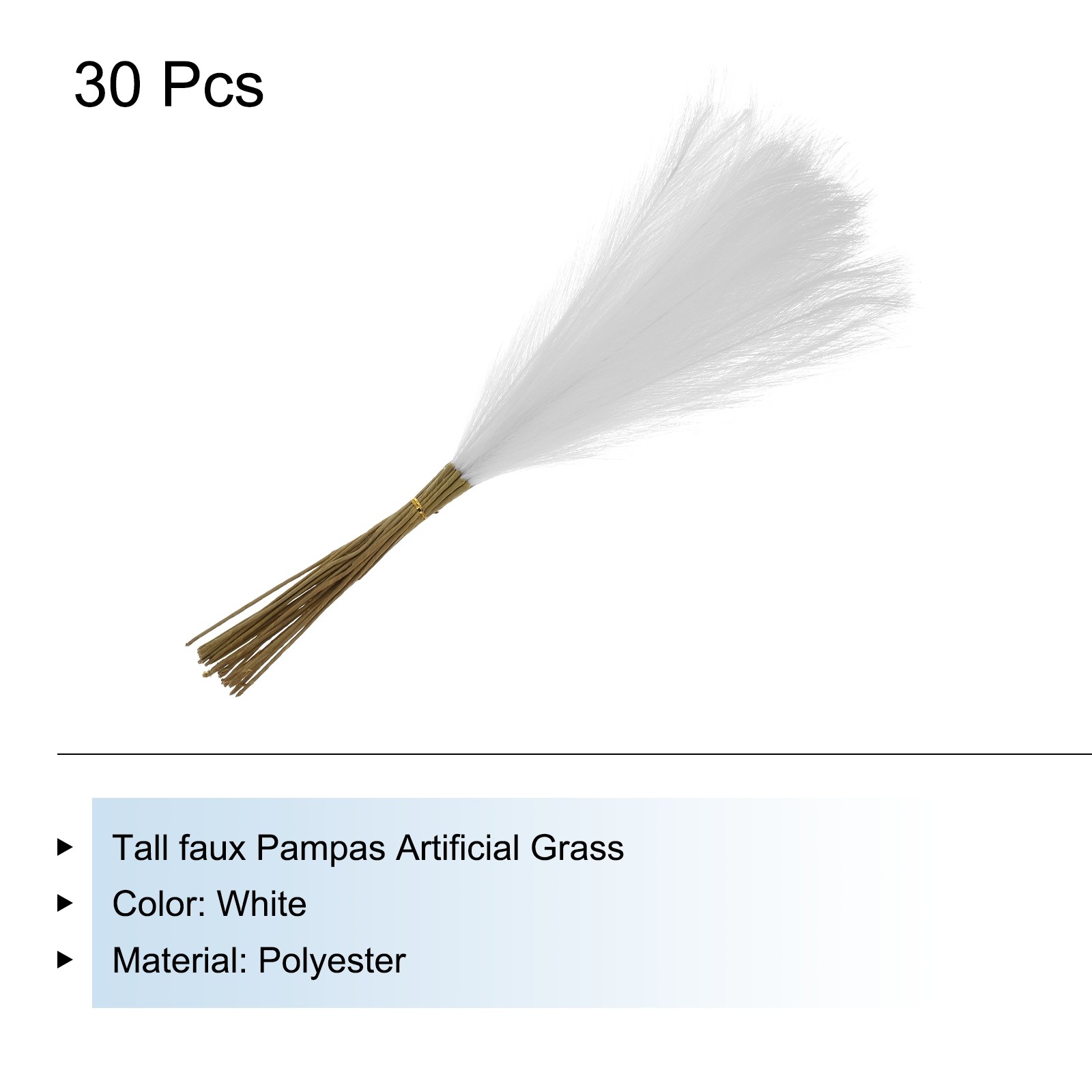 30Pcs Faux Pampas Grass,21″ Fake Pampas for Wedding Decoration,White