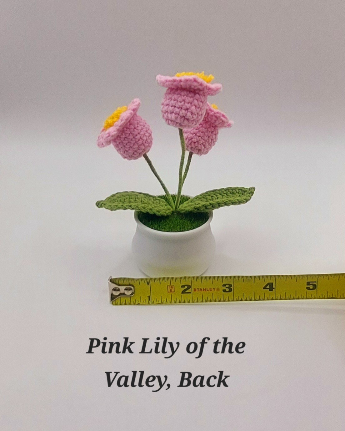 Crocheted Handmade Spring Flowers In Mini Pot W/Grass, Posable~Variety You Pick
