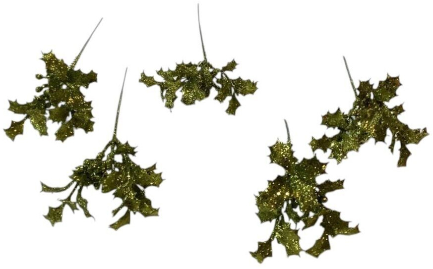 Floral Lime Green Picks Stem Holly Fern Bows Swirls Lot 14 Glitter Decor NEW