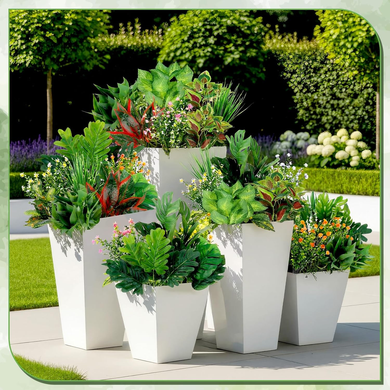 30 UV Resistant Faux Greenery Bushes for Indoor/Outdoor Decor