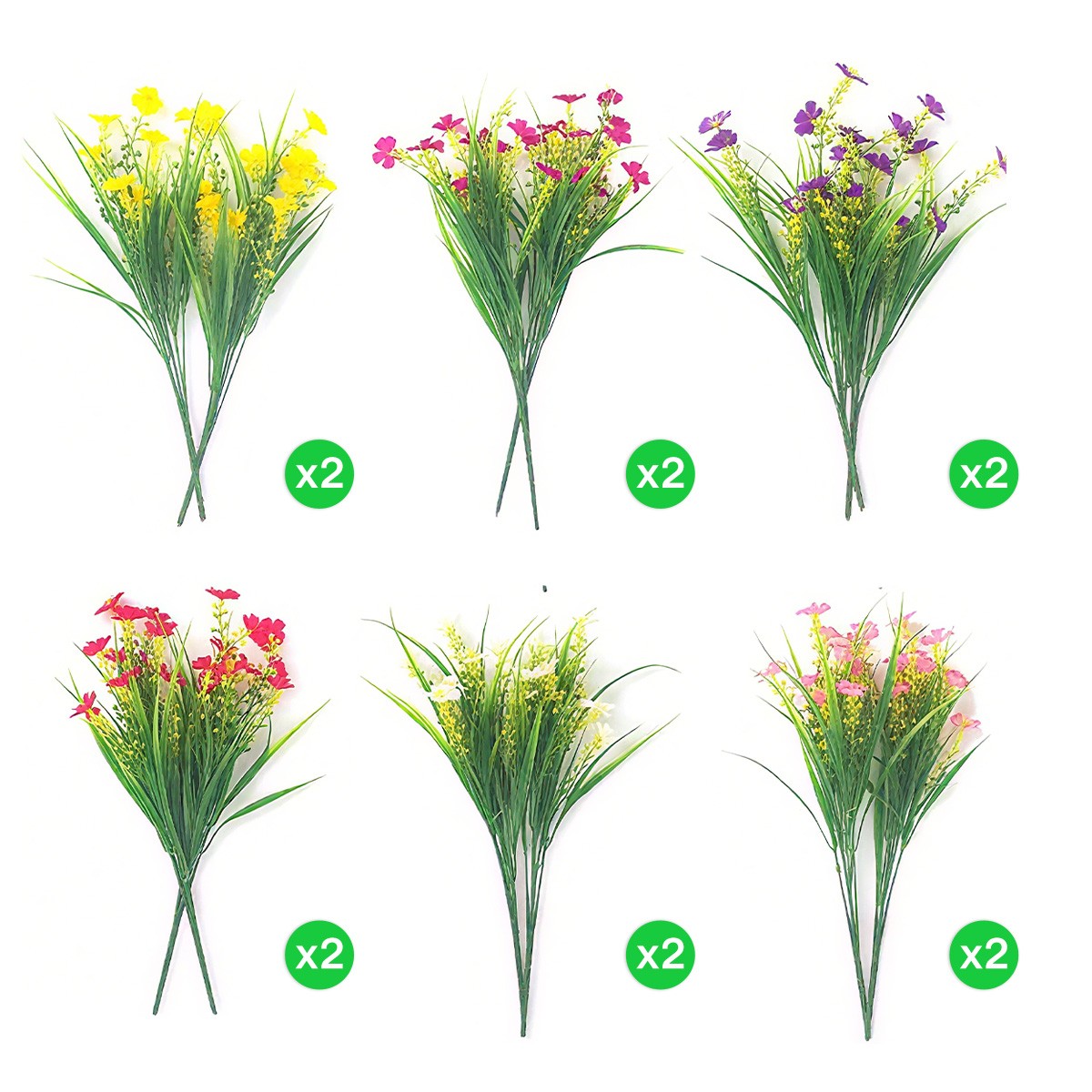 UV-Resistant Artificial Flowers Mix Colors Fake Daisy Plastic Flowers Outdoor