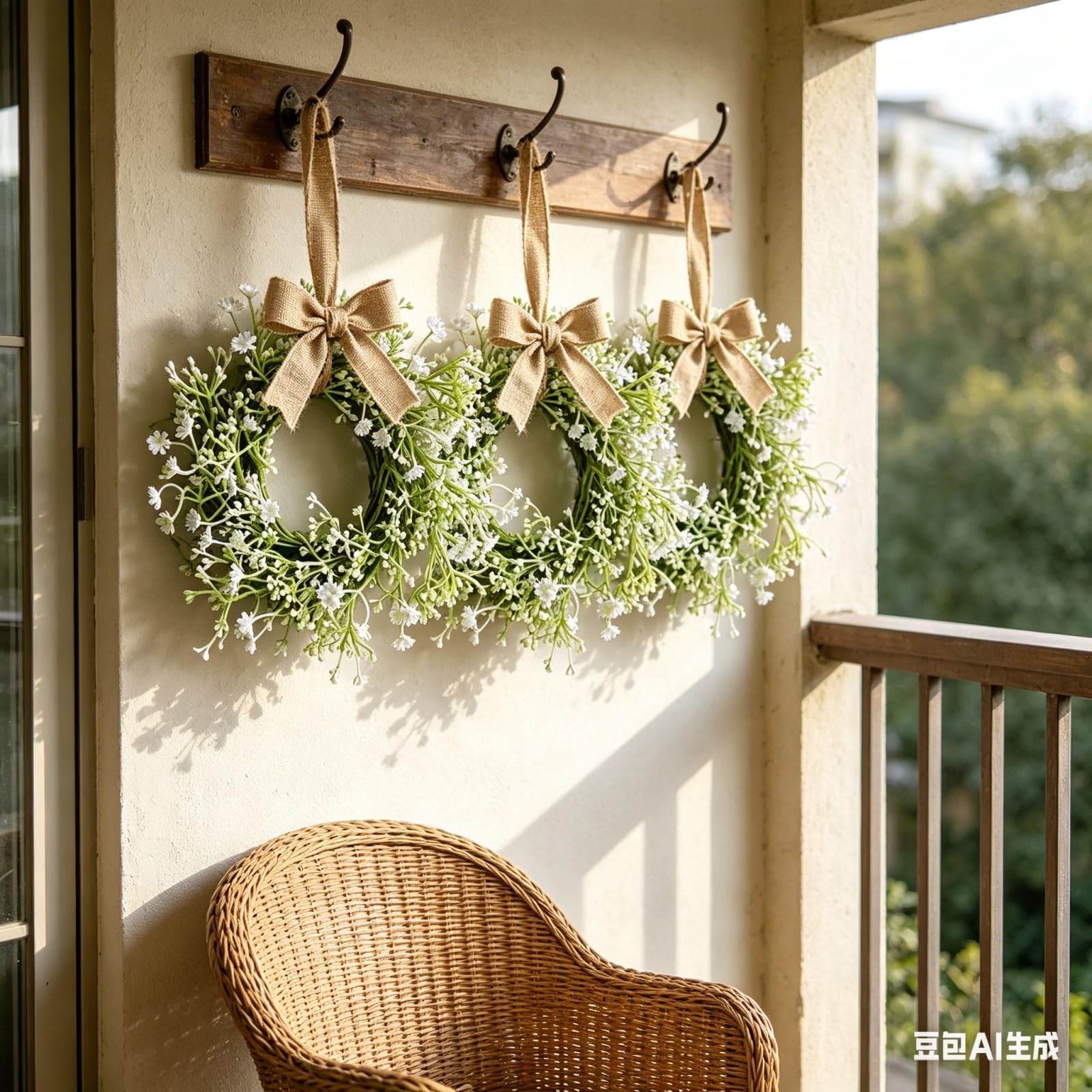 4 Pcs Mini Baby Breath Hanging Wreaths Gypsophila Candle Rings Pillar Holder …