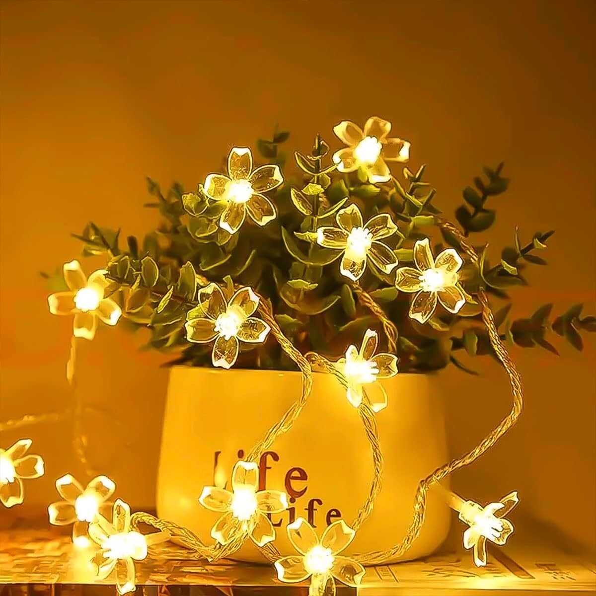 Silicone Flower 16 LED String Fairy Lights Outdoor &Indoor for Home Decoration 1