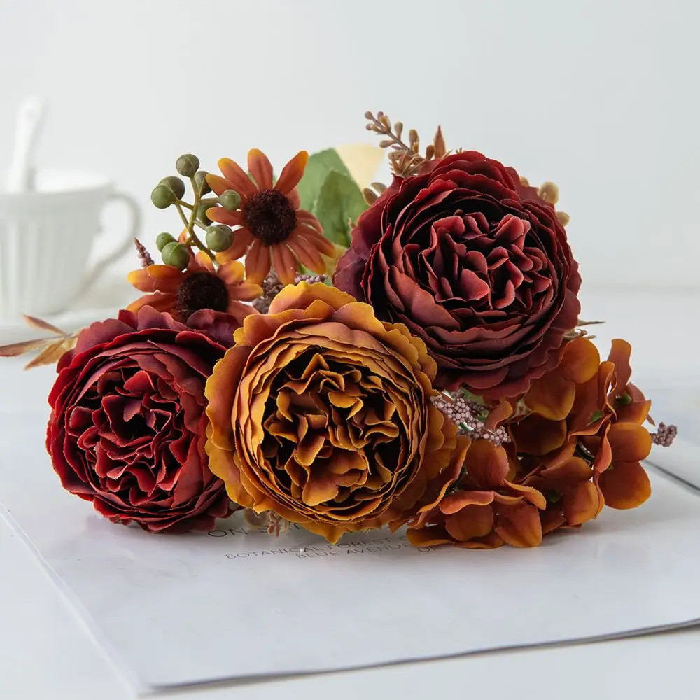 1/3PCS Silk Persian Peony Artificial Flowers For Wedding DIY Home Garden Decor