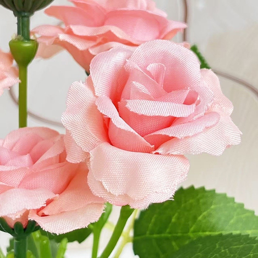 Artificial Rose Table Decor in Pot for Home Living Room Bedroom Styling