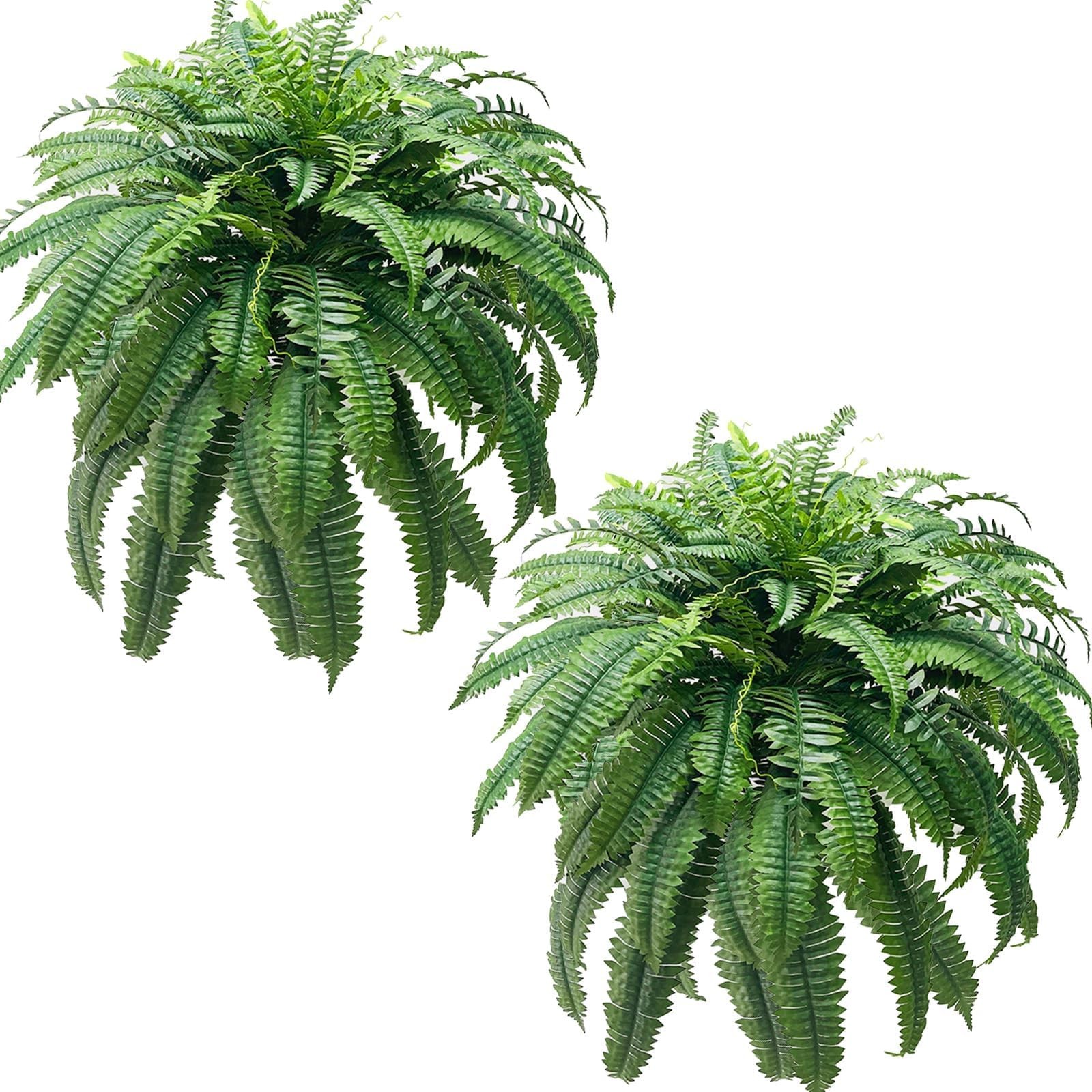 WKTRSM 2 PCS Fake Ferns Artificial for Outdoors Large 48 inch 88 Branches – F…
